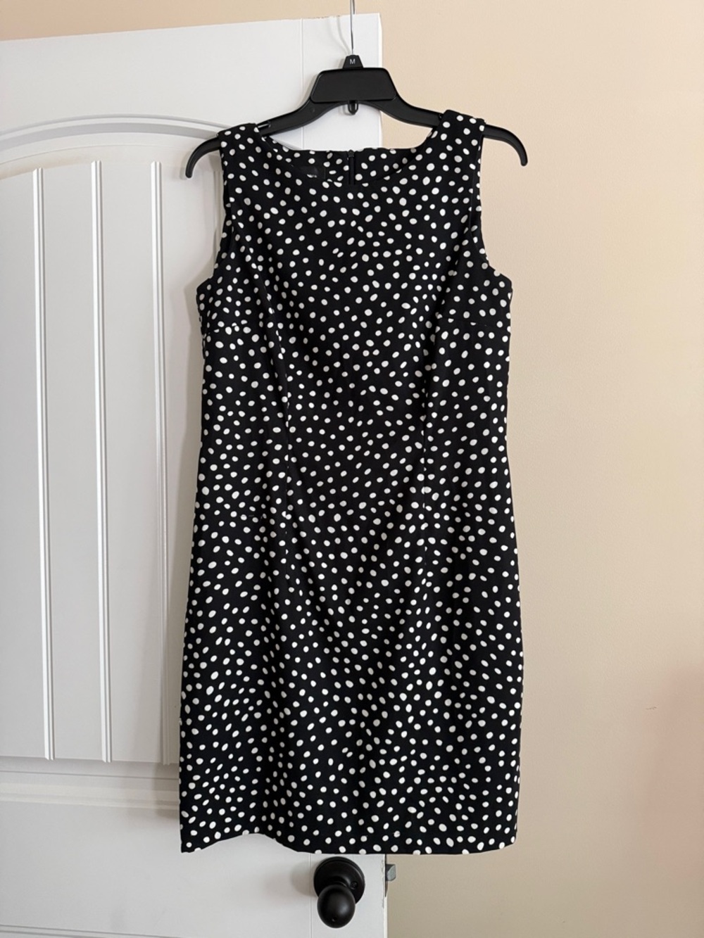 Anthropologie Black and White Polka Dot Midi Dress US 10